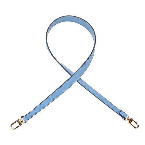 Bandoulière de sac à main en cuir bleu de 96 cm avec fermoir argenté amovible