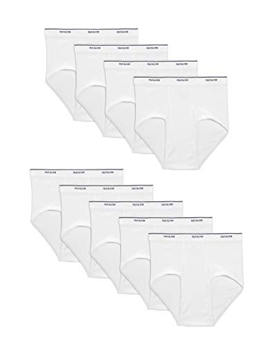 Fruit of the Loom mens Tag-free Cotton Briefs, 9 Pack - White, Medium US