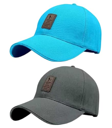 Image of Combo Stylish Sport Summer Cap with Adjustable Buckle Closure and Air Holes for All Sports, Baseball.Cap for Men's and Boy's Cap (Pack of 2)