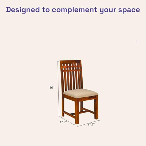 Image of UK FURNITURE Solid Sheesham Wood Dining Table Set with 6 Chairs | Wooden Dinner Table Set for Dinning Room Home & Hotel| Modern Dining Room Set | DIY (Honey 6s, 6 Seater)