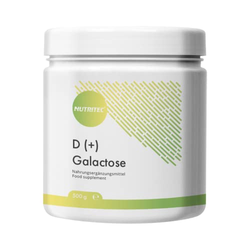 D+ Galactose Pulver 500 g - Deutsche Qualität hochrein > 99% ohne Zusätze & Gentechnik vegetarisch mit Messlöffel - Schleimzucker Einfachzucker | Nutritec
