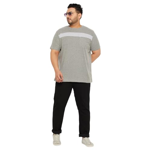 Image of Bigbanana Plus Size Men's Regular Fit Textured Round Neck Tshirt