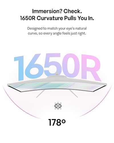 Image of Pixio PXC279 Wave White 27 inch 300Hz Refresh Rate FHD 1080p Resolution 1650R Curved Fast VA Panel 1ms GTG Response Time Adaptive Sync HDR Curved Gaming Monitor