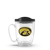 Tervis Made in USA Double Walled University of Iowa UI Hawkeyes Insulated Tumbler Cup Keeps Drinks Cold & Hot, 10oz Wavy - No Lid, Primary Logo