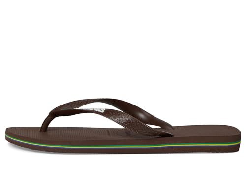 Image of Havaianas mens Brazil Logo Sandal Dark Brown /White