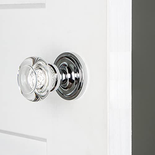 Image of Nostalgic Warehouse Classic Rosette Round Clear Crystal Door Knob