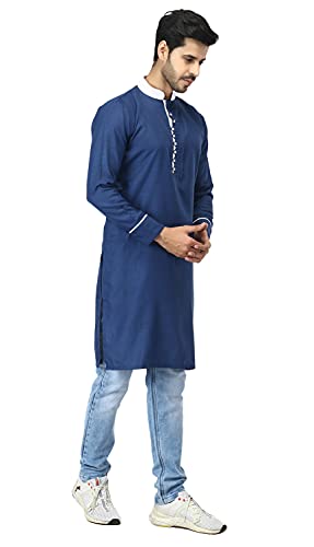 Image of Leriya Fashion Men's Slub Cotton pathan Suit Kurta