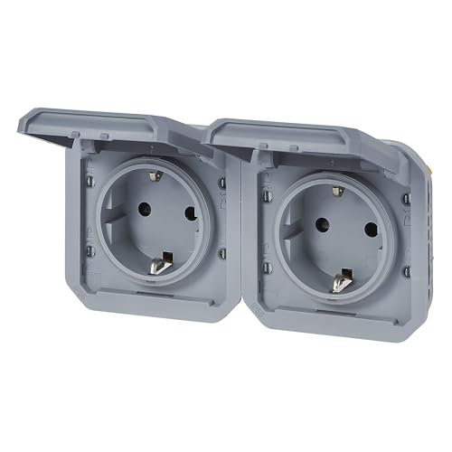 Enchufe estanco Legrand Plexo doble horizontal IP55 contra cortocircuitos 2