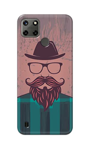 Image of PRINTFIDAA Man Icon with Beard Shirt Hipster Printed Designer Hard Case for Realme C21Y / C25Y Back Cover -(e) RPM1001