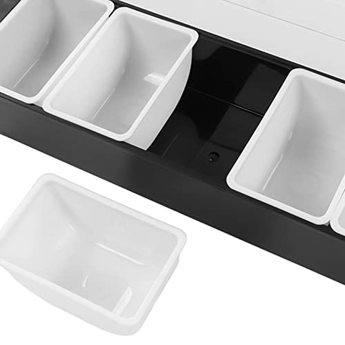 Multi Grid Spice z pokrywką, 6 przegródek, kuchenne pudełko na przyprawy do przechowywania soli, pieprzu, cukru i przypraw, idealne rozwiązanie do przechowywania żywności na ladach