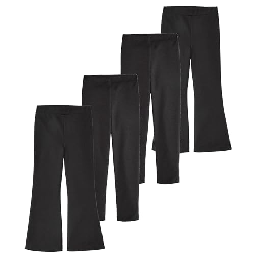 Garanimals Toddler Girl Black Flare Legging Pants - Machine-Washable Kids Clothes - Size 5T - Black - 4 Pack Set