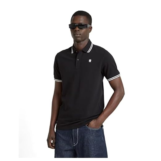 G-STAR Dunda Slim Stripe Poloshirt, Negro Dk Black D17127-5864-6484, L Hombre