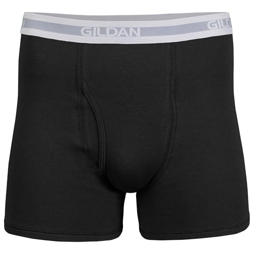 Gildan Herren Unterwäsche, Boxershorts, Multipack Retroshorts, Schwarz/Anthrazit/Sportgrau (5er-Pack, kürzere Länge), XX-Large