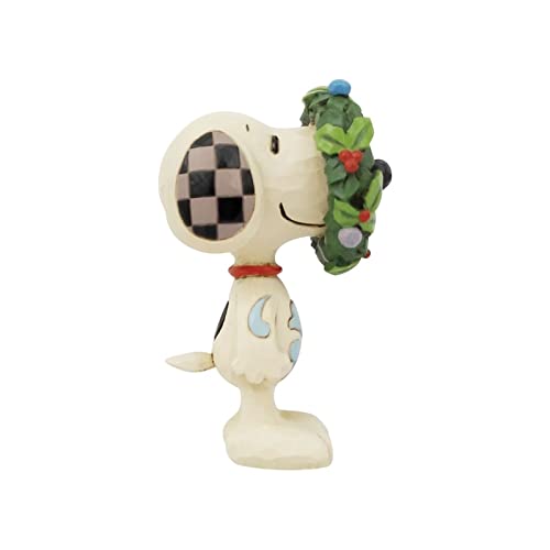 Enesco Jim Shore Peanuts Snoopy in Wreath Miniature Figurine, Multicolor, 3.13"H - Image 2