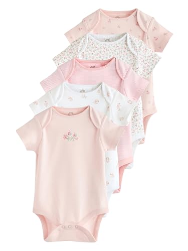 NEXT Baby Mädchen Kurzärmelige Strampler, 7er-Pack – 5er-Pack...
