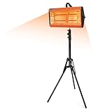 Garvee Infrared Paint Curing Lamp 2000W Handheld & Stand Dual Use, 10-Min Fast Dry for Auto Body, 0-90 Min Timer, 110V 0.33㎡/3.55 sq.ft Coverage, w/Quartz Tube & Wheels for On-Site Car Repair
