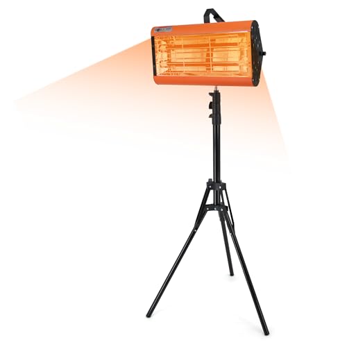 Lámpara de curado para pintura infrarroja 2000W con soporte y ruedas
