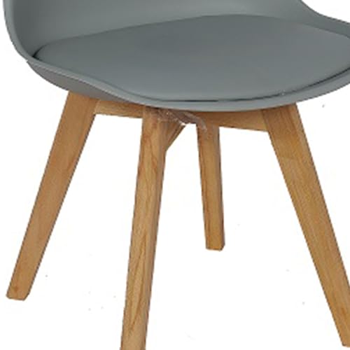 Image of Creative Scandinavian Chair with Padded & Solid Beech Wood Legs Chairs for Dinning Cafe, Home, Hotel & Office (Pack of 1) (Grey)