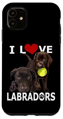 I Love Chocolate Lab Dog �u���E�� ���u���h�[�����g���o�[ ���l �X�}�z�P�[�X iPhone 11 �p
