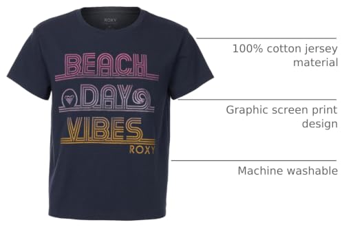 Image of Roxy Girls' Short Sleeve Boyfriend Fit Logo Tee, Crew Neck Graphic T-Shirt, Soft & Comfortable