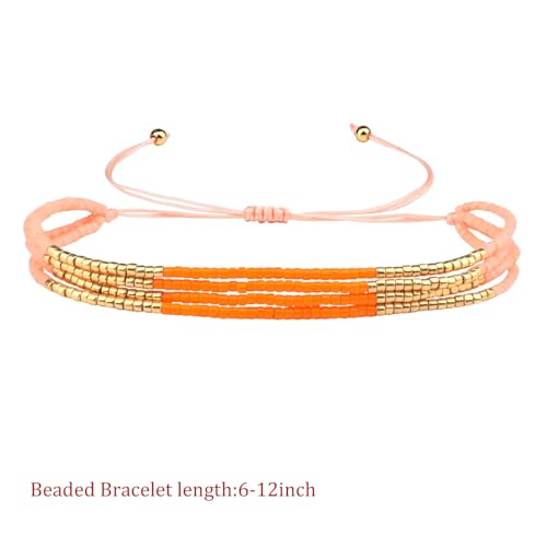 Image of KELITCH Layered Miyuki Beads Bracelets Adjustable Strand Bracelets Bangles Bohemian Style Summer