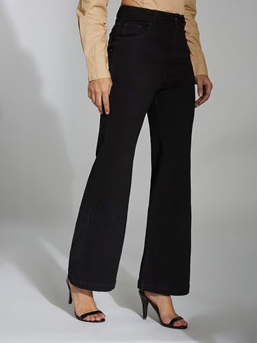 Image of Miss Chase Women's Wide-Leg High-Rise Regular-Length Stretchable Shaping Denim Jeans