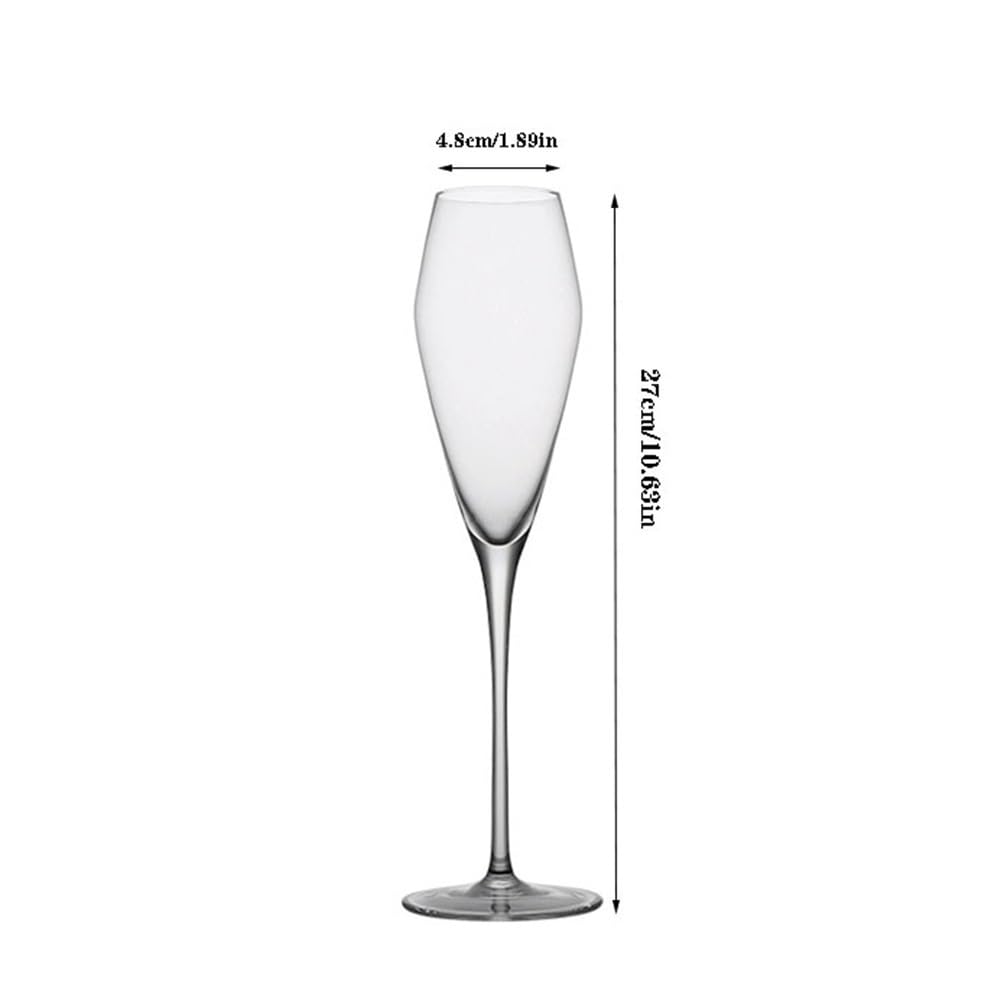 Sektglas, Champagnerflöten, Champagnerflötengläser, Fassungsvermögen 236 ml, 2er-Set, hoch, for Valentinstag, Weihnachten