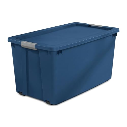 CLMSTE 20-gallon Large Storage Box with Lockable Lid and Stackable