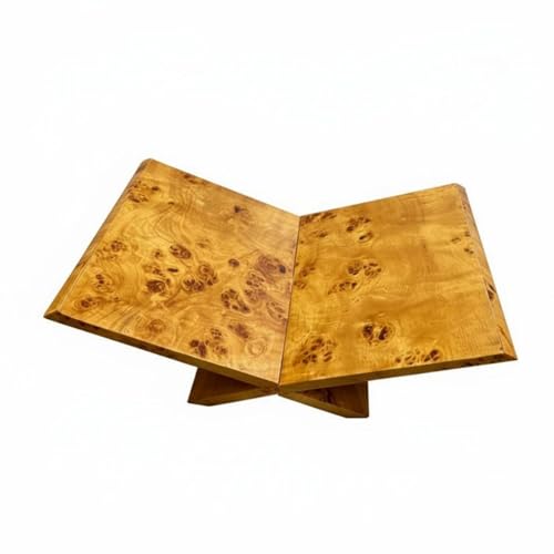 Atril artesanal de madera Colcolo con soporte cruzado estable para escaparates