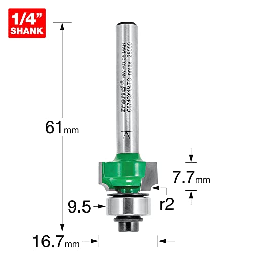 Fresa de radio guiada de 2mm para redondear bordes de madera con limpieza 4