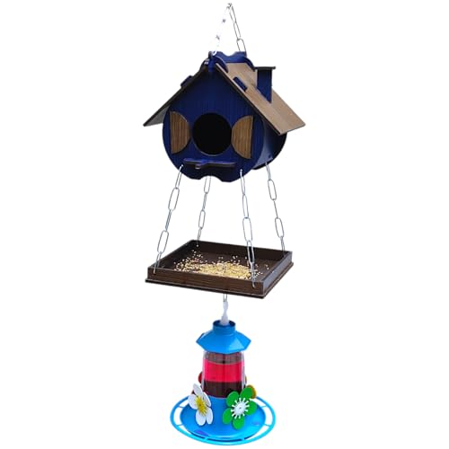 Comedouro Tratador Bebedouro Beija Flor Casa De Passarinho (Azul Egípcio)