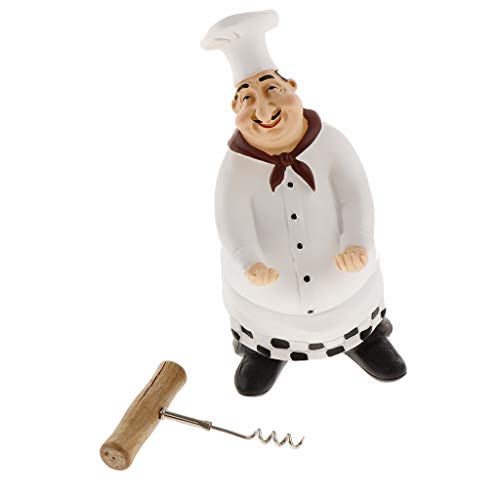 Enfeites decorativos em resina de chama, estátua de cozinha, estatuetas de cozinheiro francês para d