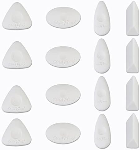 Cube Eraser Pencil Eraser Vinyl White Eraser(16 Pack) Artist Eraser,with Grip,Cube erasers,Different Shape Eraser,Eraser Kit for Drawing, Art, Painting, Sketching, Drafting Pencils
