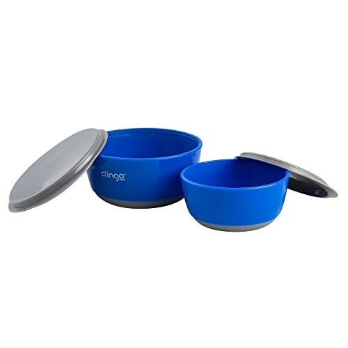 Duas Tigelas Com Tampa, Clingo, Azul/Cinza, C2279