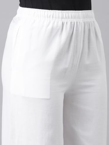 Image of GO COLORS Soft Linen Wide Pant Full Length for Women| Breathable, Mid Rise