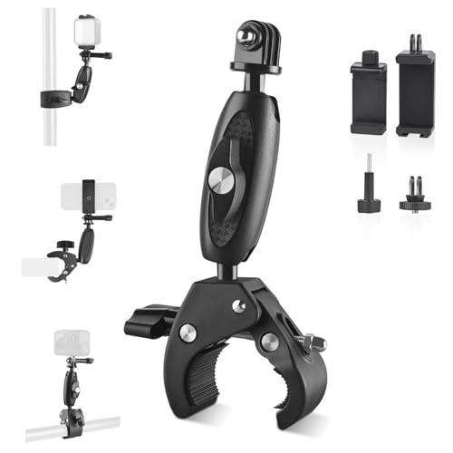 ShipeeKin Soporte para cámara de Motocicleta de 360°, Soporte para Manillar de Bicicleta, Accesorio para cámaras de acción Gopro Hero 13 12 11 10 9 Brazo mágico con rótulas Dobles