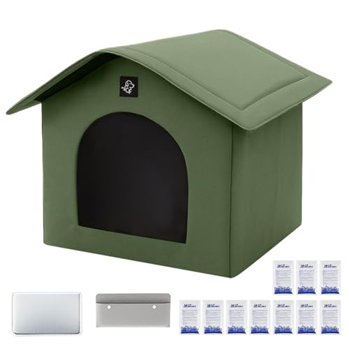 冷却猫ハウス - 子猫用テント | 断熱 携帯用 クール ペットシェルター 犬猫兼用 吸水バッグ 保冷パック 付属 屋内屋外 夏用 快適空間
