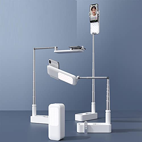 Support Téléphone Avec Lumière LED Pour Enregistrement Vidéo - Pied Extensible Et Rotatif - Universel