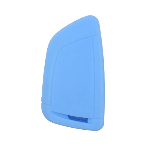 BROVACS Silicone Cover Protector Case Holder Skin Jacket Compatible with BMW X5 X6 4 Button Smart Remote Key Fob CV4908 Light Blue - Image 2