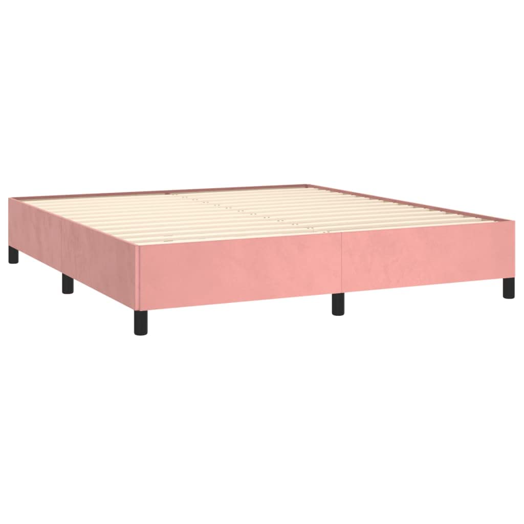vidaXL Sommier à Lattes de lit avec Matelas Rose 180x200 cm Velours