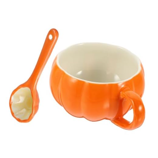 NAMOARLY 1 Juego Taza De Calabaza De Cerámica Taza De Cerámica Taza De Café De Acción De Gracias Moldes De Otoño Manejar La Taza De Leche Taza De Otoño Otoño Oficina Postre Tazón De Sopa