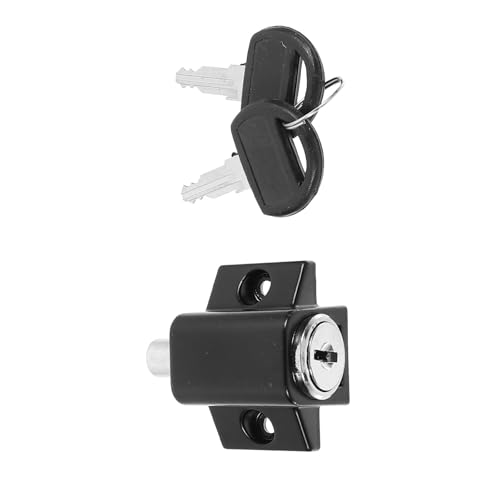 Ciieeo Cerradura de Seguridad para Ventana Corrediza de Aleación de Zinc, Limitador Antirrobo Ajustable para Puertas y Ventanas, Bloqueo con Llave para Protección Infantil, Color Negro