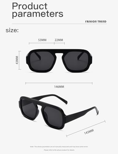 Retro Aviator Sunglasses for Women Men Square Trendy Vintage Style Shades4