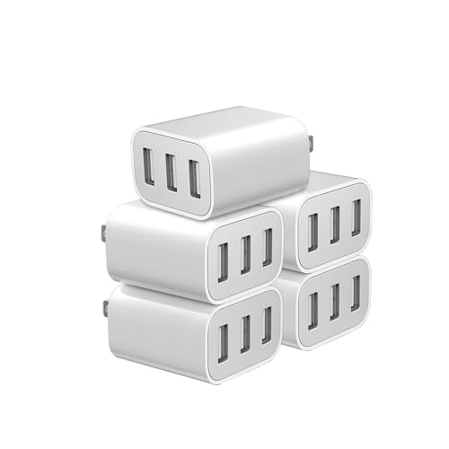 3-Port USB Wall Charger,Compatible with iPhone 14/13/12/11 Pro Max,Mini,SE,XR,XS MAX,XS, X,8 Plus, iPad Pro, Air, Mini,Samsung Galaxy S5 S6 S7 Edge,LG,Android and More (3, USB Type A)