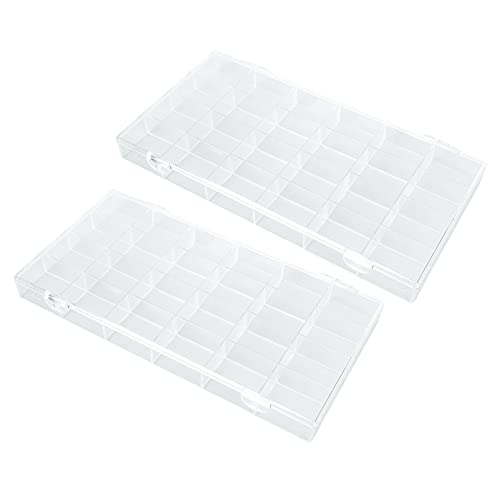 Beaupretty 2 peças de ferramentas de arte em unhas, caixa de armazenamento de joias, 24 compartiment