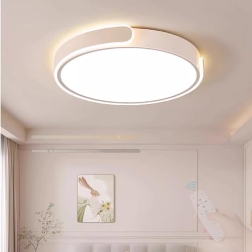 Plafonnier LED dimmable rond blanc de 52cm avec télécommande
