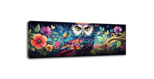 Point de croix broderie diamant kit complet hibou fleurs