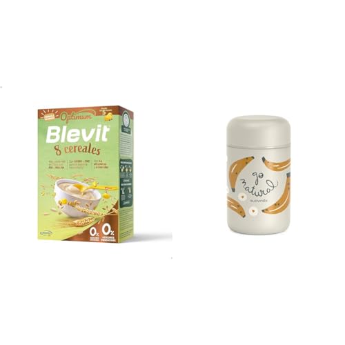 Blevit Optimum 8 Cereales, 250g, Papilla para Bebé Desde los 5 Meses con 92% de Cereales, Minerales y Fibra + Suavinex, Termo Papillero para Bebé, Acero Inoxidable con Cierre Hermético