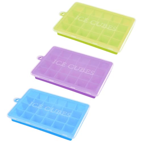 Set de 3 moldes para cubitos de hielo de silicona con tapa miniatura 1