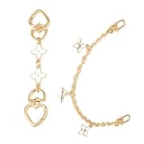 2 cadenas doradas para bolso, diseño de trébol de cuatro hojas, cadena de extensión de 15 cm y 30 cm para bolso, accesorio decorativo para bolso de hombro, bolso de mano, accesorios para mujer